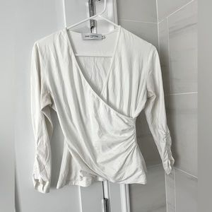 Anne Fontaine white wrap blouse